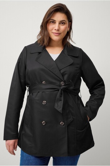 Zizzi   Trenchcoat caSelin L/S Jacket   Svart