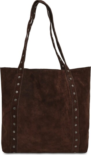 Mango Teen Leather Tote Bag - DARK BROWN - One Size