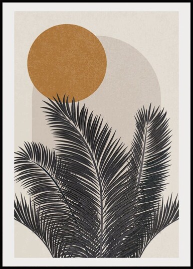 Palm and Sun Botanical Abstract Plakat Plakat / 70x100cm