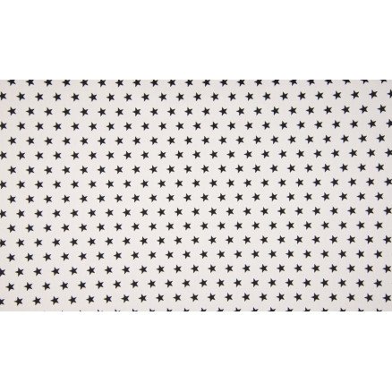 Diverse Minimals Bomullspoplinstoff Print 150 Star White/Black 145cm 50cm