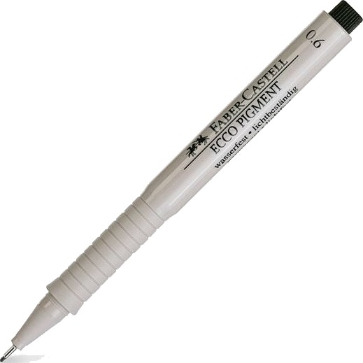 Faber-Castell Ecco Pigment - Fibertuppenn - Svart - Fargeblekk - 0.6 Mm