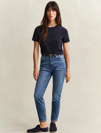 GANT Cropped Slim Stretch Jeans Blue 26