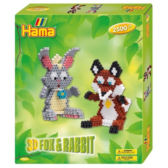Hama Iron-on bead set 3D Fox &amp Rabbit 2500 pc