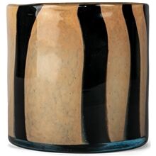 ByOn Calore Håndlaget Lyselykt 15cm Glass Svart/beige