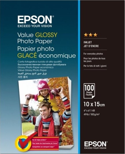 Epson Value Fotopapir 100x150 mm Blank 183 g/m² 100 ark Epson Value Fotopapir 100x150 mm Blank 183 g/m² 100 ark