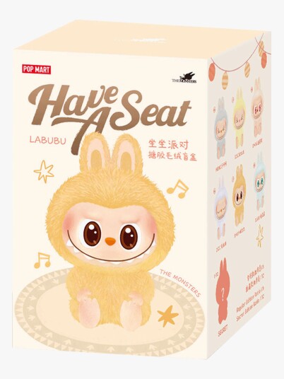 Labubu Pop Mart – The Monsters (Labubu) – Have A Seat – Vinyl Plush Blind Box - Yellow - ONE SIZE