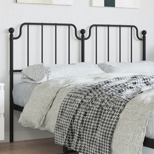 Sengegavl i metall svart 160 cm 8721012212312