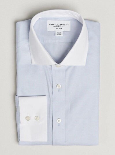 Charles Tyrwhitt Slim Fit Non Iron Plain Winchester Shirt Light Blue