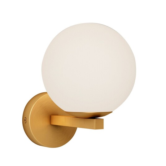 Lucande vegglampe Bidolo messingfarget glass 12 cm IP44