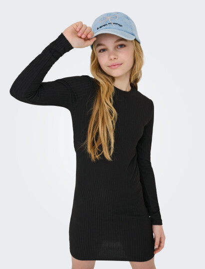 Kids Only Kognella Solid L/S Dress Jrs Black 158-164