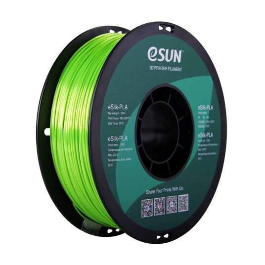 eSUN eSilk-PLA 1.75mm i kg - Lime eSUN eSilk-PLA 1.75mm i kg - Lime