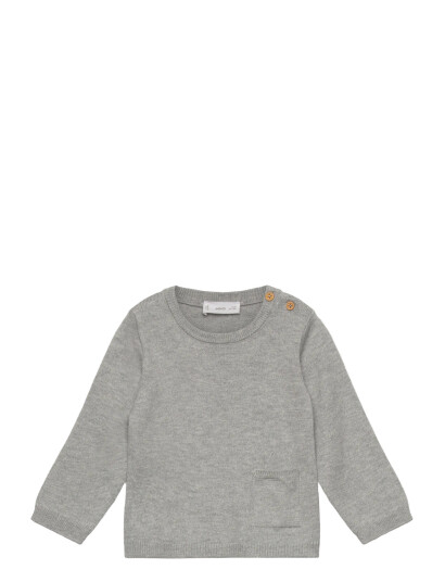 Mango Knit Pocket Sweater Grey 6-9M