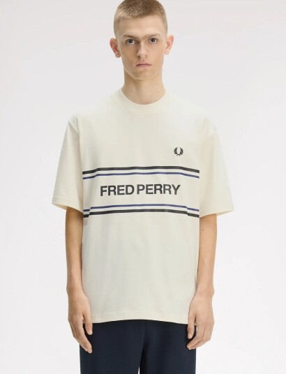 Fred Perry Fred Perry Graphic Tee Cream XS Fred Perry Fred Perry Graphic Tee Cream XS