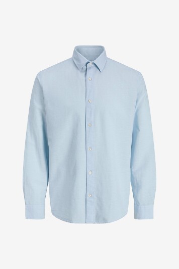 Jack & Jones Linskjorte Jjebreeze Linen Blend Blå Jack & Jones Linskjorte Jjebreeze Linen Blend Blå