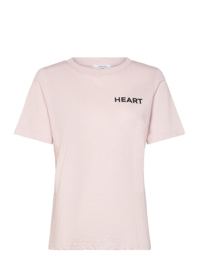 Coster Copenhagen Tee With Heart Embroidery Pink XXL