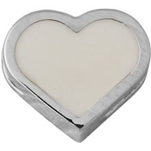 Design Letters Enamel Heart Charm Silver Nude