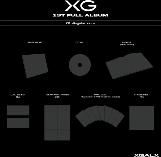 XG Vol. 1 Regular Version incl. Photobook, 2 Logo Stickers, Group Photo Poster, Photocard, Sticker Sheet + Solo Trading Card CD