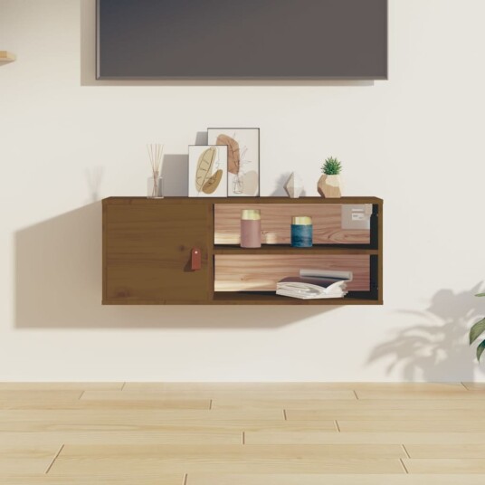 vidaXL Veggskap honningbrun 80x30x30 cm heltre furu vidaXL Veggskap honningbrun 80x30x30 cm heltre furu