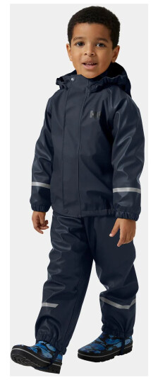 Helly Hansen Barn Bergen Fleece-foret Regnsett 2.0 Marineblå 86/1 Grønn86/1