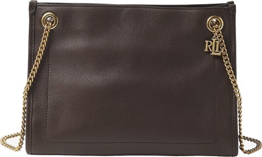 Lauren Ralph Lauren - Skulerveske Luxe Pebble Lthr-brdly MD Shp-tte-med - Brun