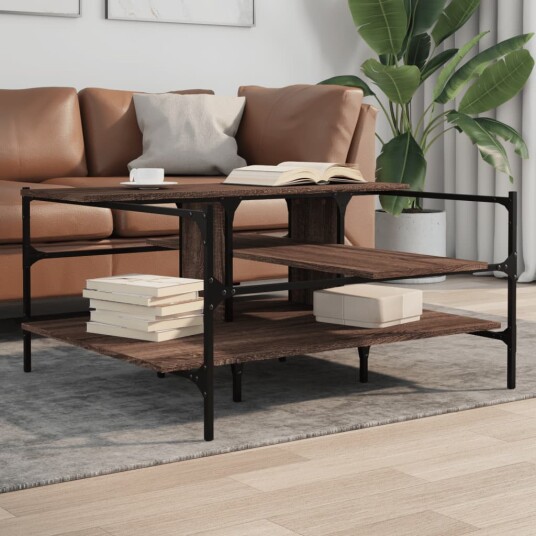  Salongbord brun eik 100x100x48,5 cm konstruert tre 8721012376113