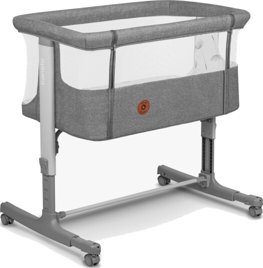Lionelo Aurora Bedside Crib 3-in-1, Grey Concrete
