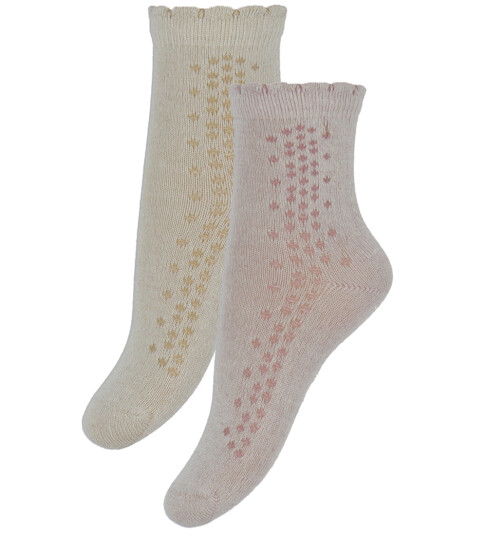 Minymo Ankle Sock Solid 2-Pack Beige 19\22