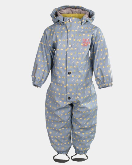 Kattnakken Babyregndress Dugg Mjuk Blå 74