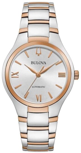 Bulova Dameklokke 98L313 Sutton Sølvfarget/Rose gulltonet stål Ø34 Bulova Dameklokke 98L313 Sutton Sølvfarget/Rose gulltonet stål Ø34