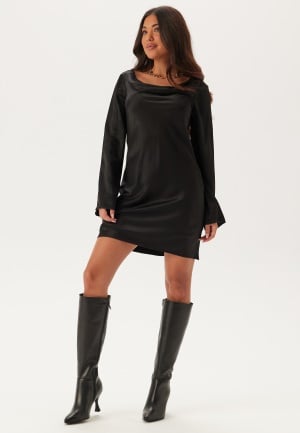 BUBBLEROOM Waterfall Satin Dress Black 42 BUBBLEROOM Waterfall Satin Dress Black 42