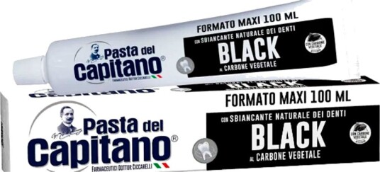Pasta del Capitano Carbone  Svart tannkrem med aktivt vegetabilsk kull 100 ml