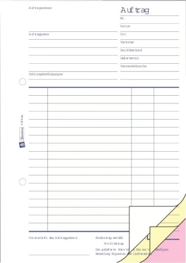 Avery Zweckform Bestillingsskjema 40 Ark A5 148 X 210 Mm Triplikat Karbonfri