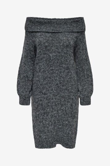 Only   Kjole onlMarie LS Off Shoulder Dress   Grå