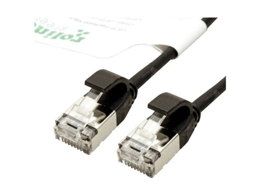 Roline Green 21443352 Rj45 Netværkskabel Patchkabel Cat 6A U/Ftp 0.50 M Sort Ikke Skærmet Halogenfri Flammehæmmende 1 Stk