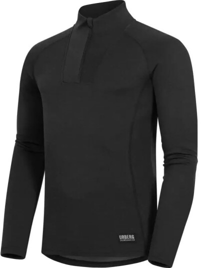 Urberg Men's Merino Bamboo Base Layer Zip Top Black Beauty