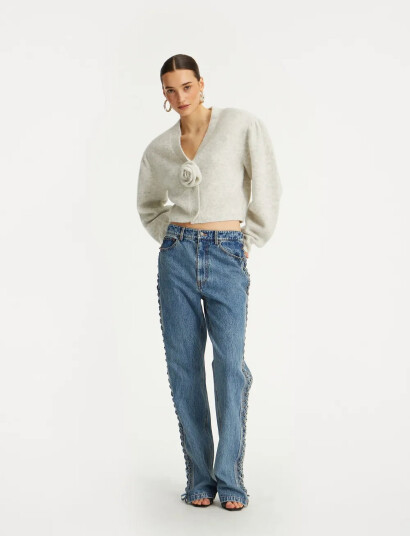ROTATE Birger Christensen Laced Straight Leg Jeans - Blue - 29