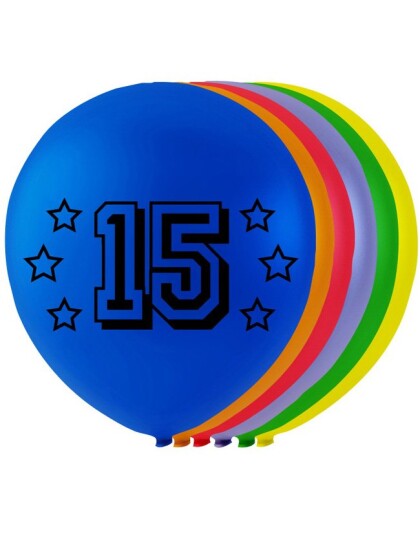 15 tall 8 stk Flerfargede Ballonger 26 cm