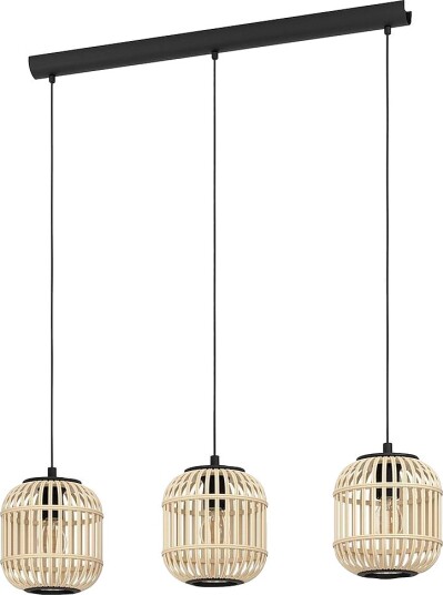 EGLO Pendellampe Bordesley With 3 Lamps Svart Takpendler