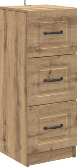 vidaXL Skuffeskap Artisan eik 33 x 34,5 x 87 cm Konstruert tre