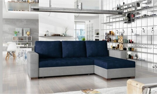 Seksjon Eltap Newark 237x150x90 cm Kronos 09 Paros 05 Mørk Blå Lys Grå
