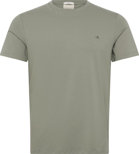 Calvin Klein Ss Slim Stretch Cotton Crewnk Te   Khaki green   XL