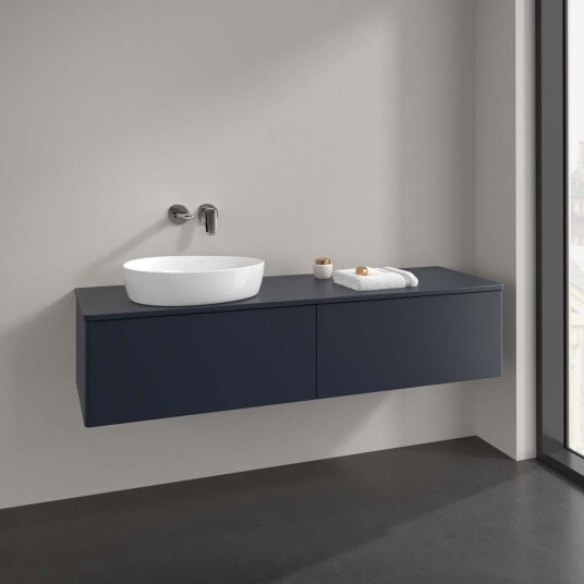 Villeroy & Boch  Antao Servantskap med 2 skuffer 160x50x36 cm u/lys Blå Matt