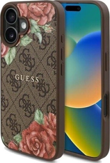 GUESS GUHMP16SP4ROPEMCW iPhone 16 6.1" brown/brown hardcase 4G Flowers Print MagSafe