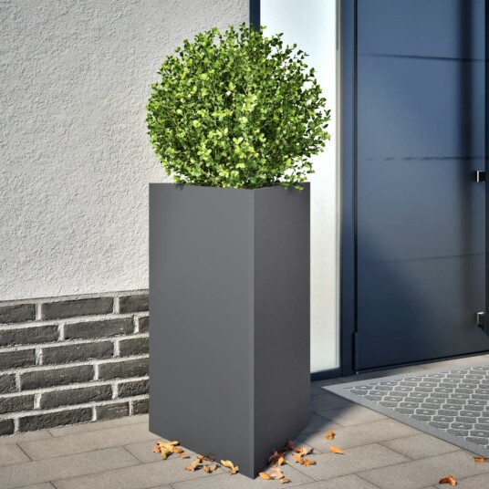 Plantekasse antrasitt trekantet 50x43x75 cm stål