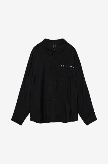 Vero Moda Curve Skjorte vmcFloella L/S Shirt Wvn Btq GA Cur Svart
