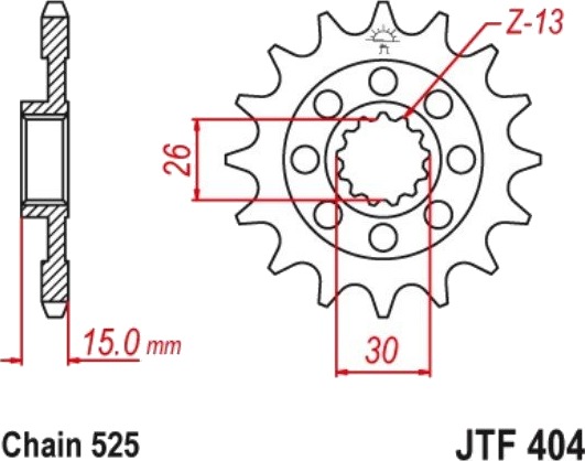 Kjededrev JTSPROCKETS JTF404.15