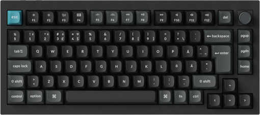 Keychron Q1 Ultra 75% Gamingtastatur Trådløs med Brown Brytere Svart