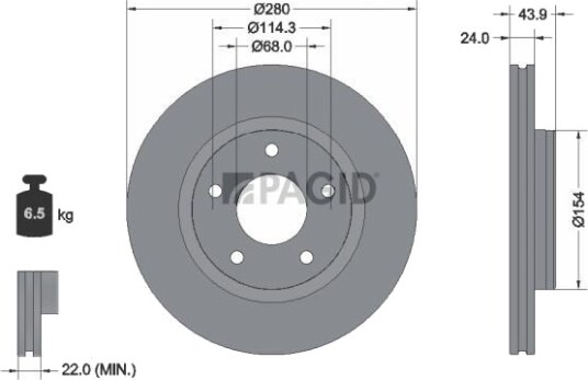 PAGID 55322NHC Bremseskive