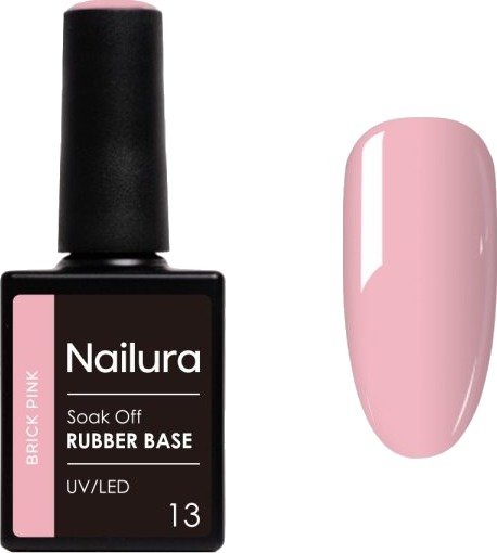 Nailura Rubber Base 13 – Brick Pink – 10 ml