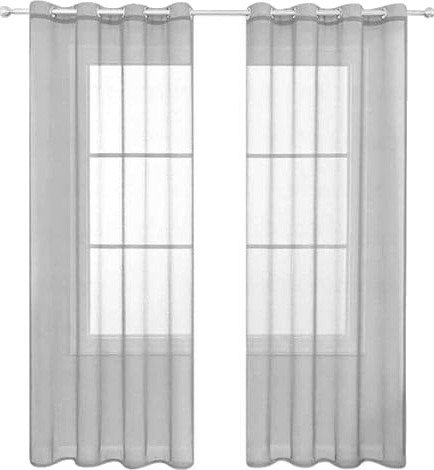 Grå gardiner 140 x 225 cm Halvtransparente med maljer Moderne lin look til stue soverom kjøkken